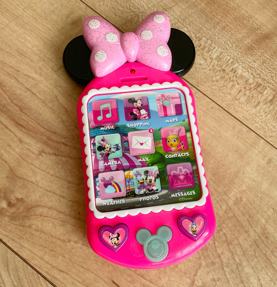 ミニーマウスのスマートフォンのおもちゃ